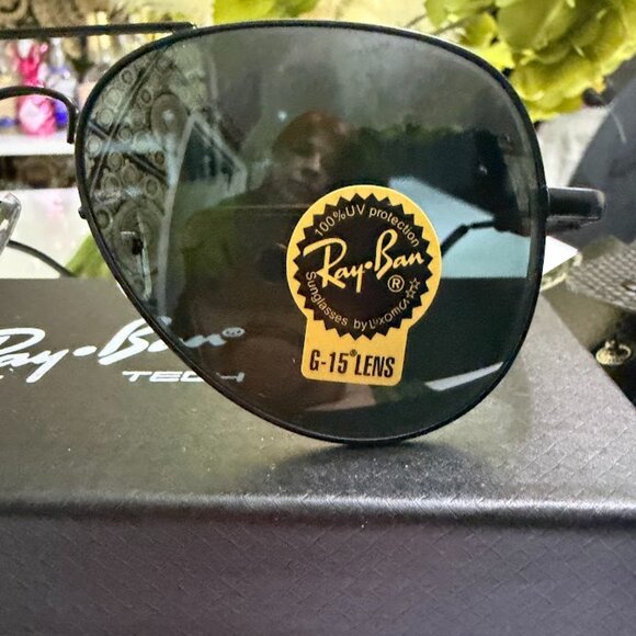 Ray-Ban RB3517 Black Aviator Sunglasses G-15 Lenses Italy Full Set Unisex main image 7